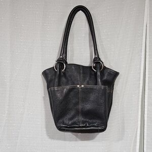 Tignanello Black Leather Shoulder Bag